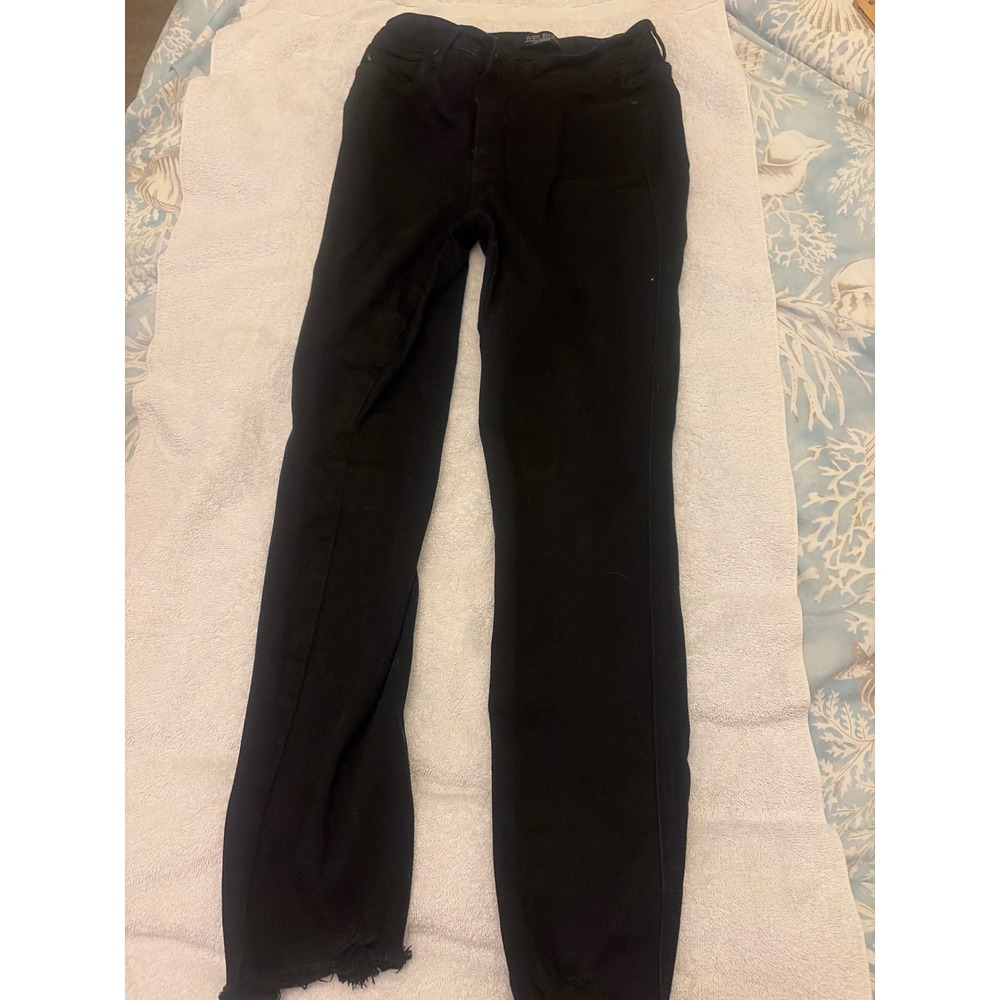Judy Blue Black High Waisted Raw Hem Skinny Jeans  JB88551 Women's 9/29